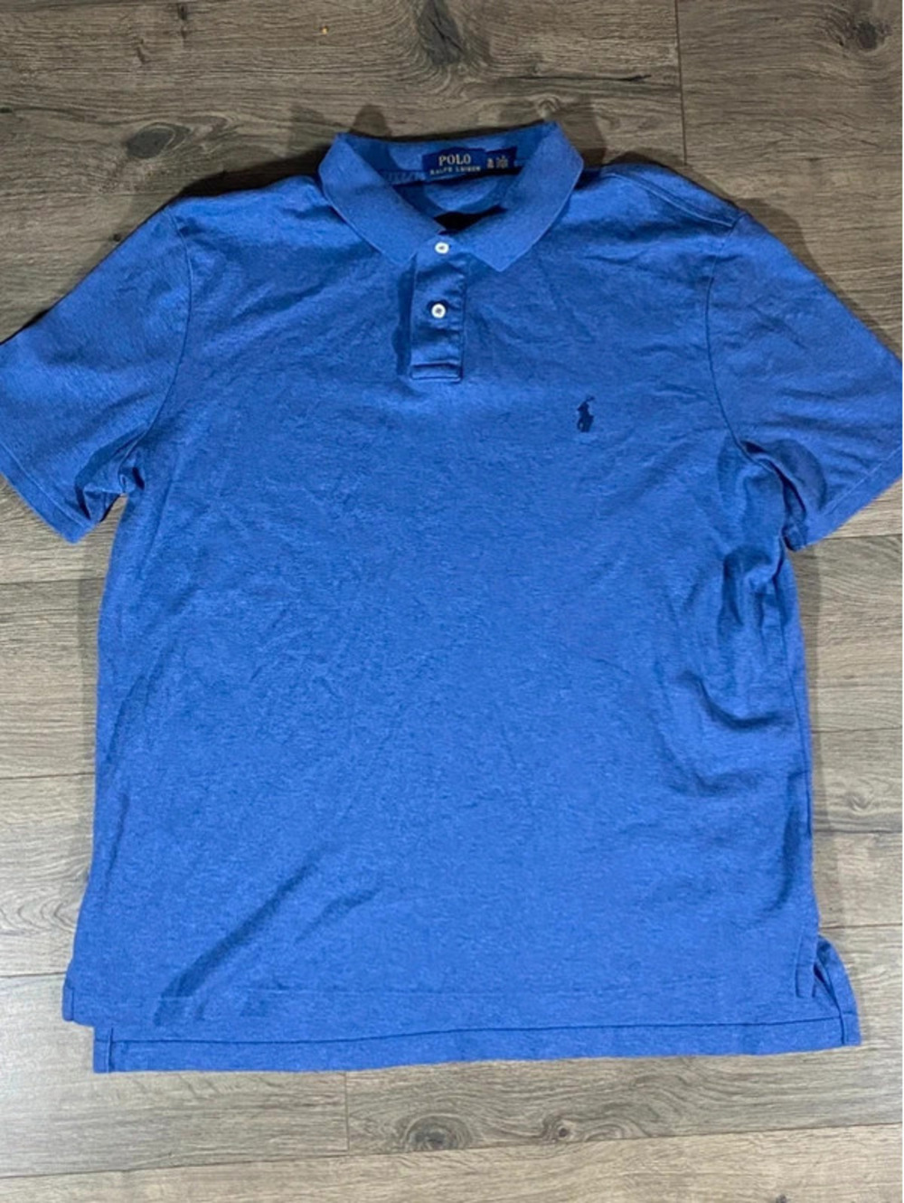 Polo Ralph Lauren Mens XL Heather Blue Polo Shirt Pony Logo Short Sleeve